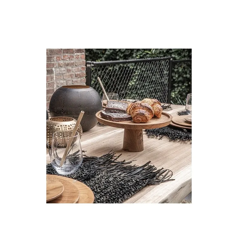 Assiette à gâteau ou présentoir taille M en teck