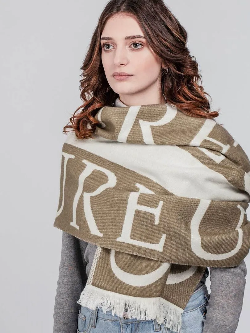 Beige French-Made Shawl - Châle Scribe