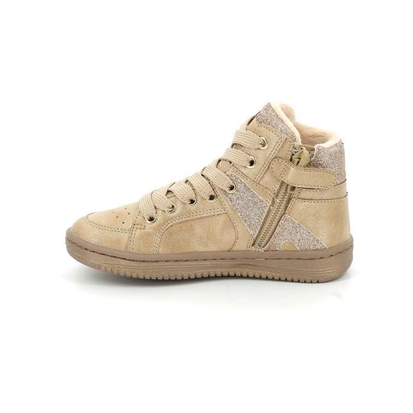 Beige Kickers High Top Sneakers - Lowell Beige
