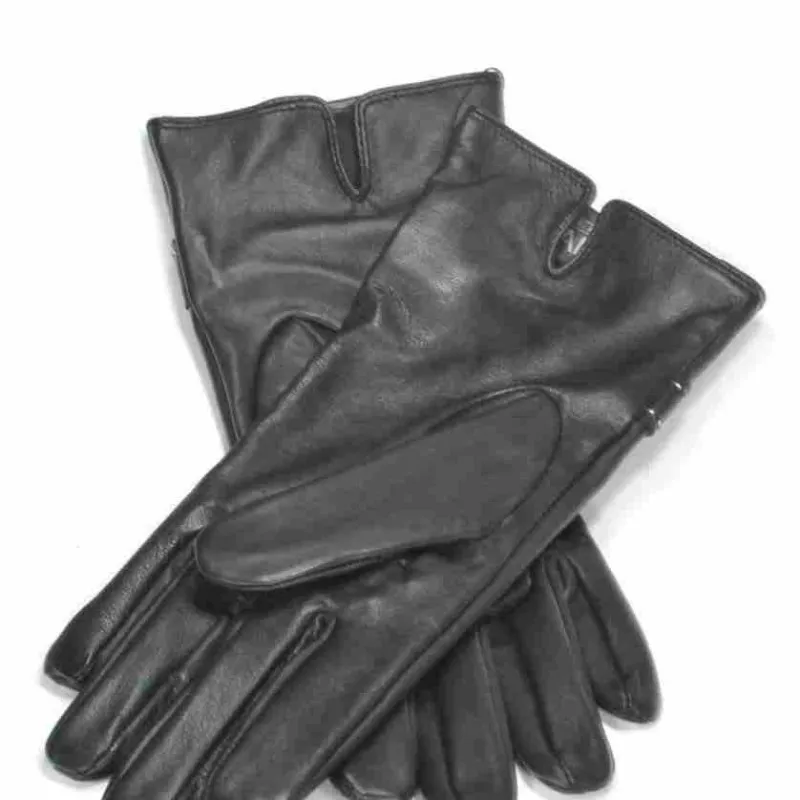 Black Lamb Leather Gloves | Pair of Black Leather Gloves Silk Lined