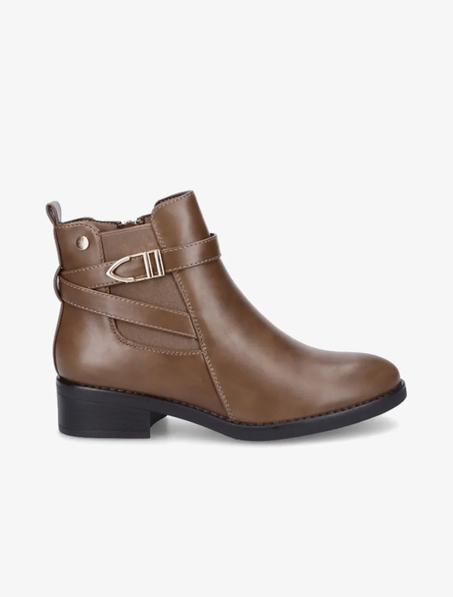 Bottines en simili à boucle stylisée