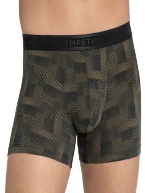 Boxer homme en coton et modal à motif géométrique Isamu - Marron