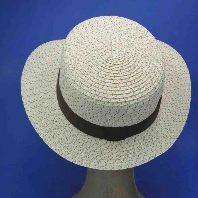 Casquette longue visière beige paille de papier | Chapeau été femme
