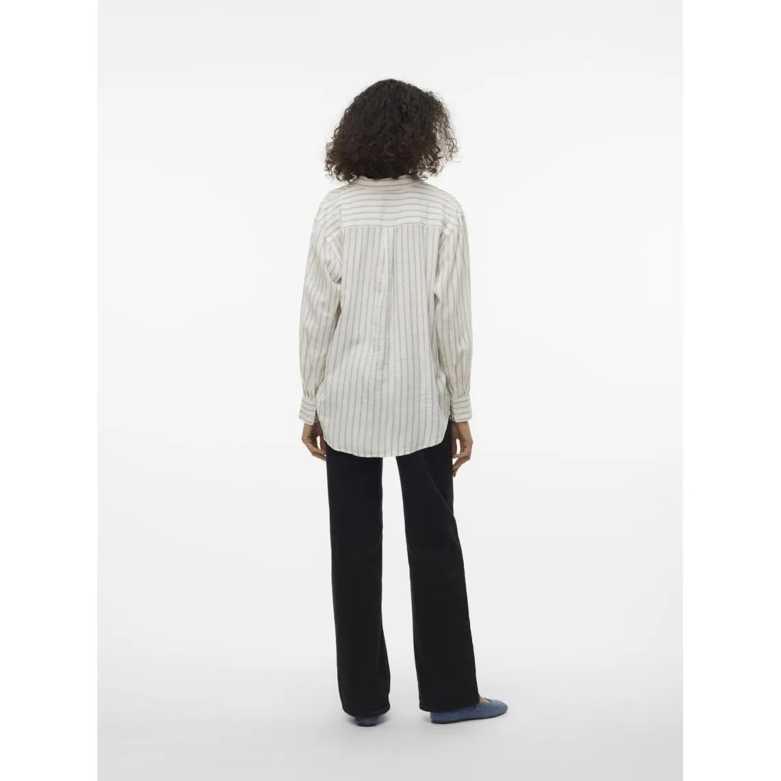 Chemise fermeture par bouton poignets boutonnés col chemise manches larges manches longues blanc en lin Sam | 3 Suisses