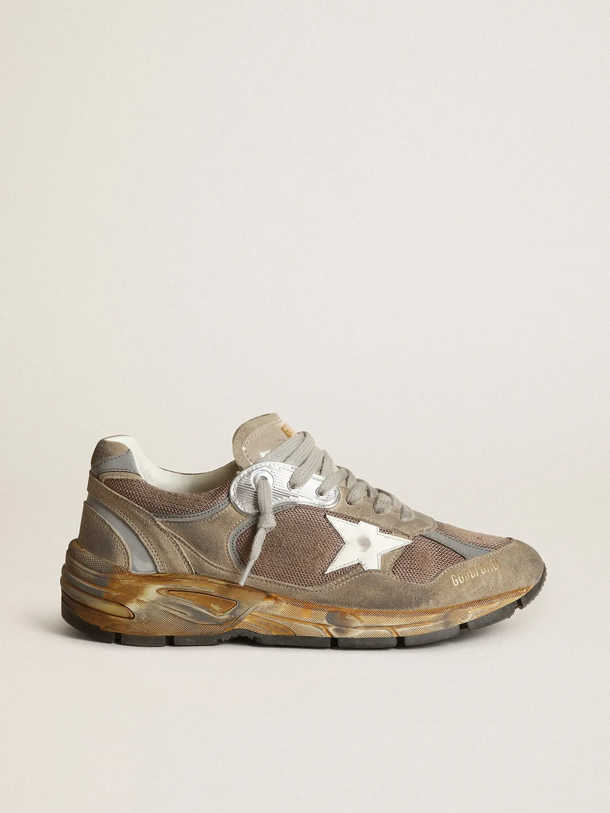 Dad-Star homme en résille et daim gris tourterelle | Golden Goose