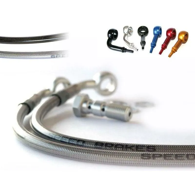Durite de frein avant d'aviation SPEEDBRAKES carbone/raccord titane Yamaha YZF R6