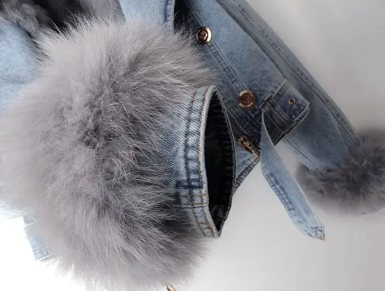 Eliza | Elegance Veste en jean et fourrure