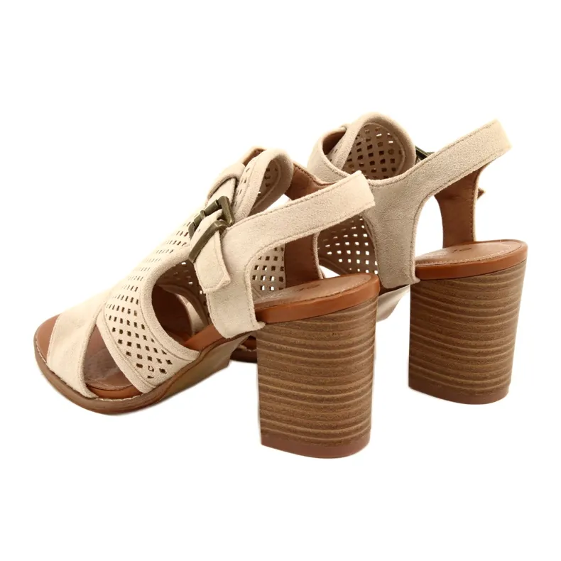 Evento Sandales Femme Beige Ajourées 21SD35-3581 Hey Lover