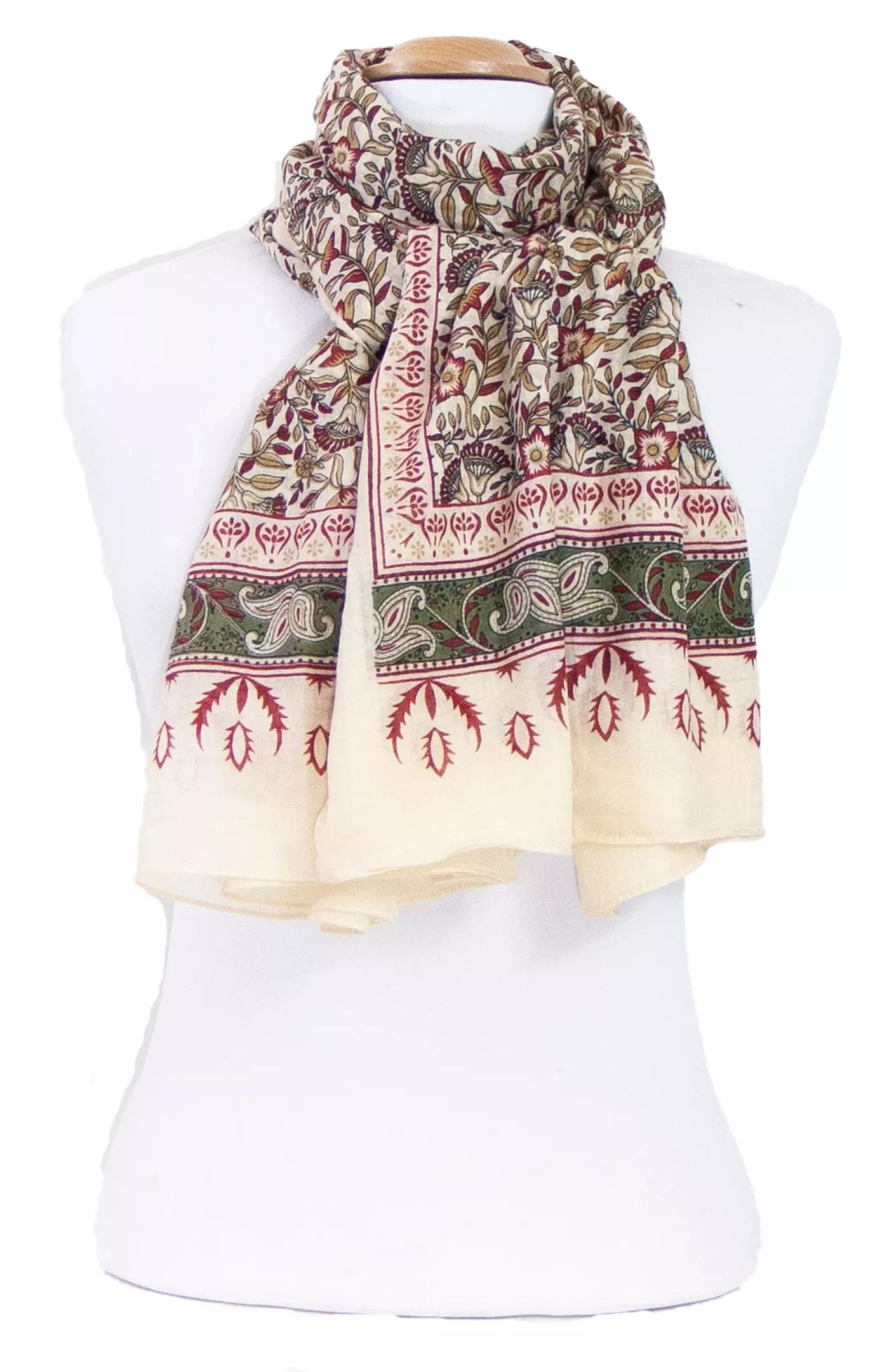 Red and Green Pareo Cheche Scarf by Rama