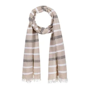 Beige Bario Striped Scarf