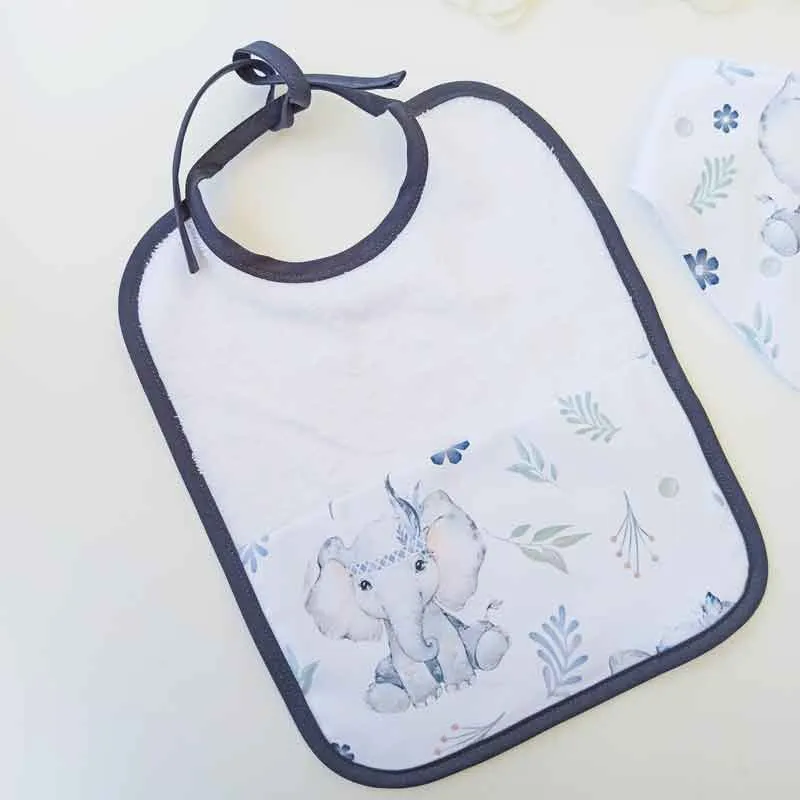 Grand bavoir classique tissu Animaux personnalisable et fait main en France