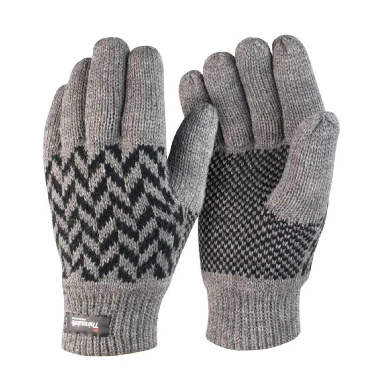 Grey and Black Patterned Gloves - R365X - shop now