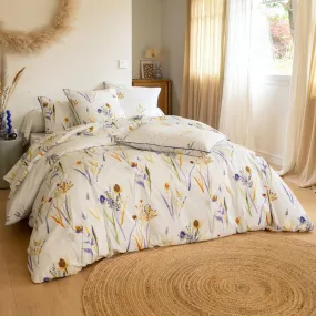 Housse de couette double face coton imprimé jaune ALBA  | 3 Suisses
