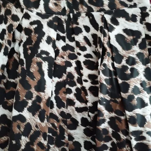 Cotton Leopard Print Ruched Skirt