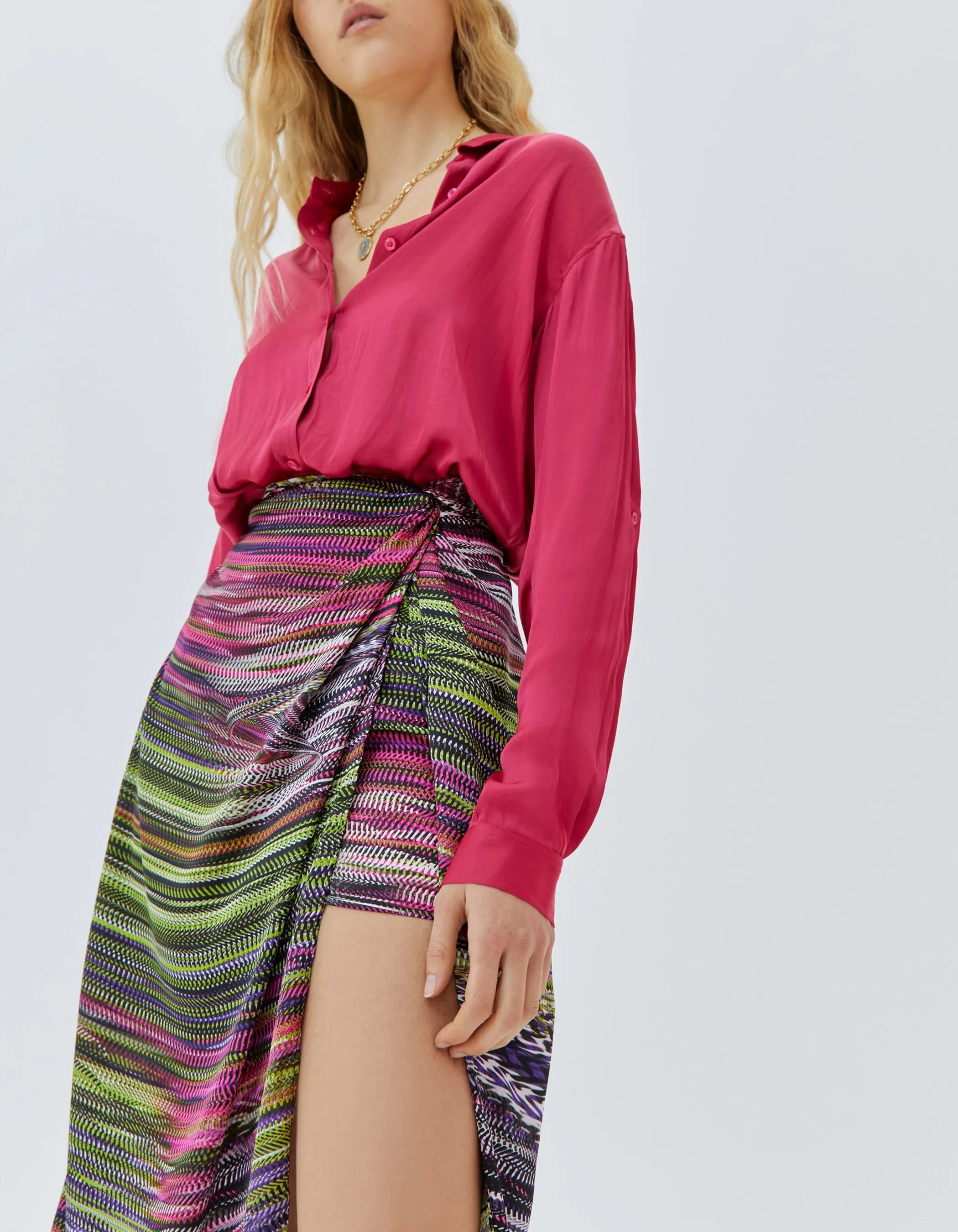 Printed Sarong Skirt with Tie for Women