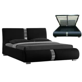 Lit Coffre Sommier Relevable Noir 160x200cm VITARO | 3 Suisses