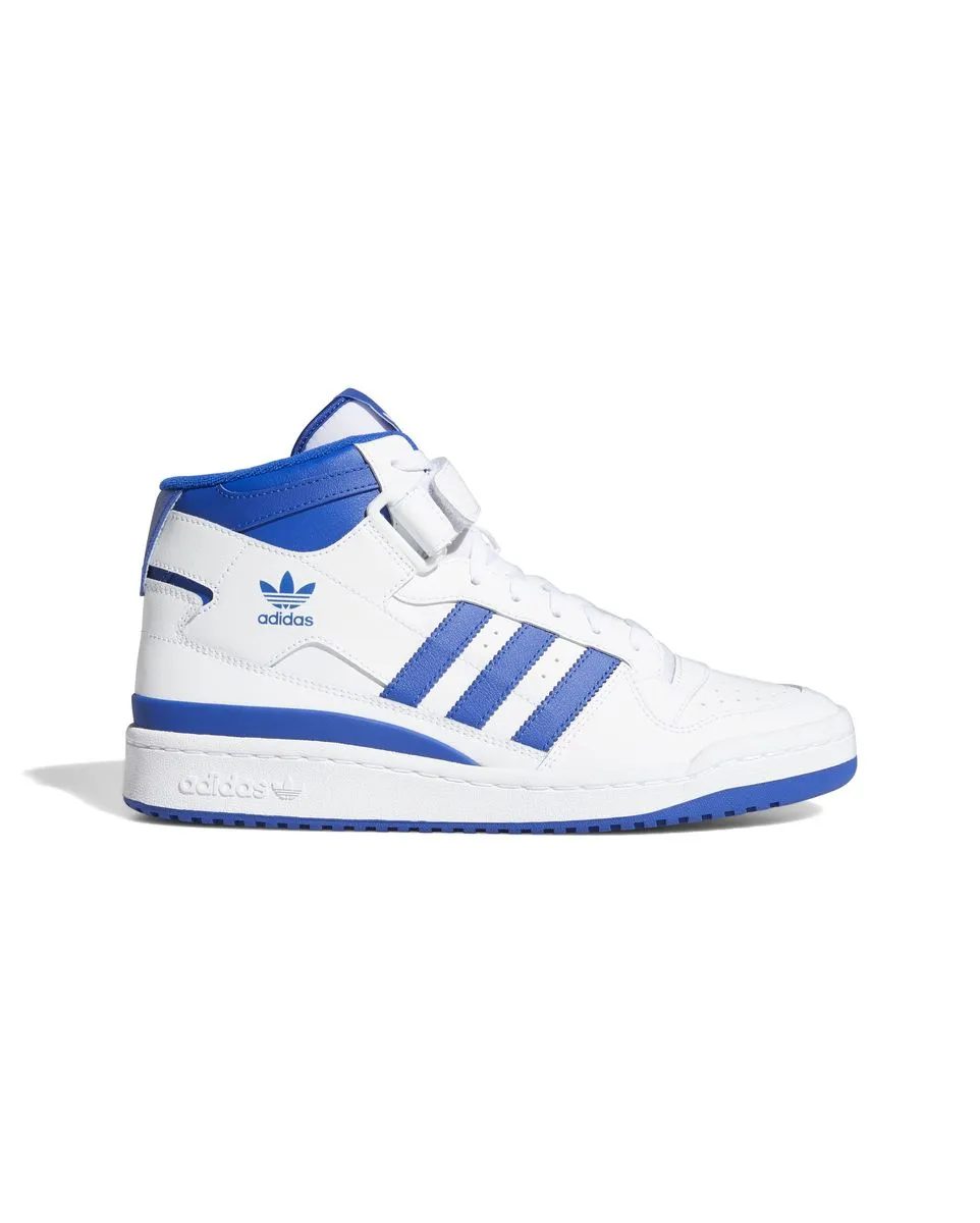 Men's White FORUM MID Shoes.