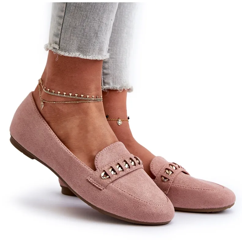 Rose Aredilla Women's Shiny Moccasins with Chain - Shop Now