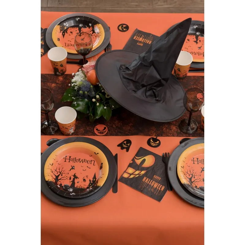 Orange Airlaid Paper Tablecloth - Table Decoration - Magic Costume
