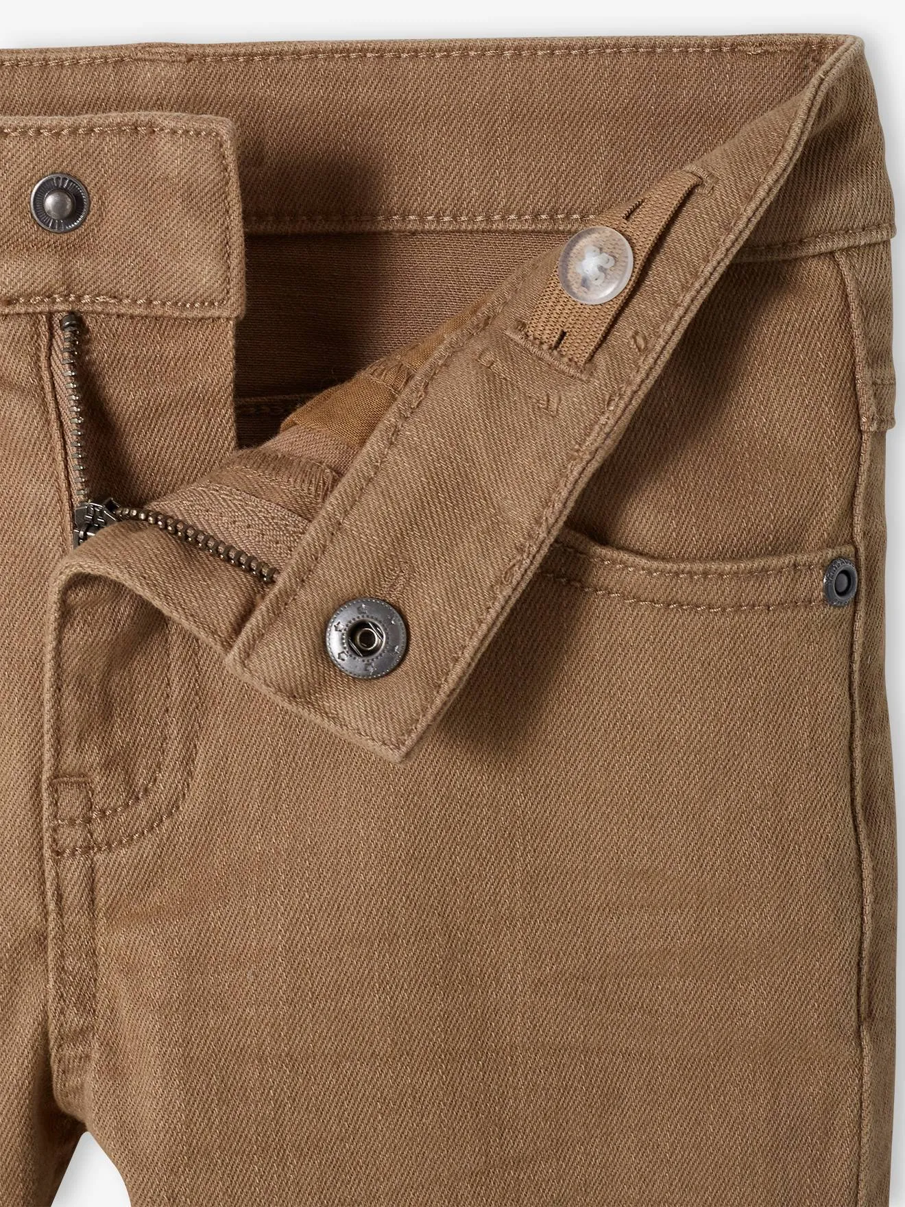 Pantalon slim MorphologiK LARGE garçon noisette - Vertbaudet