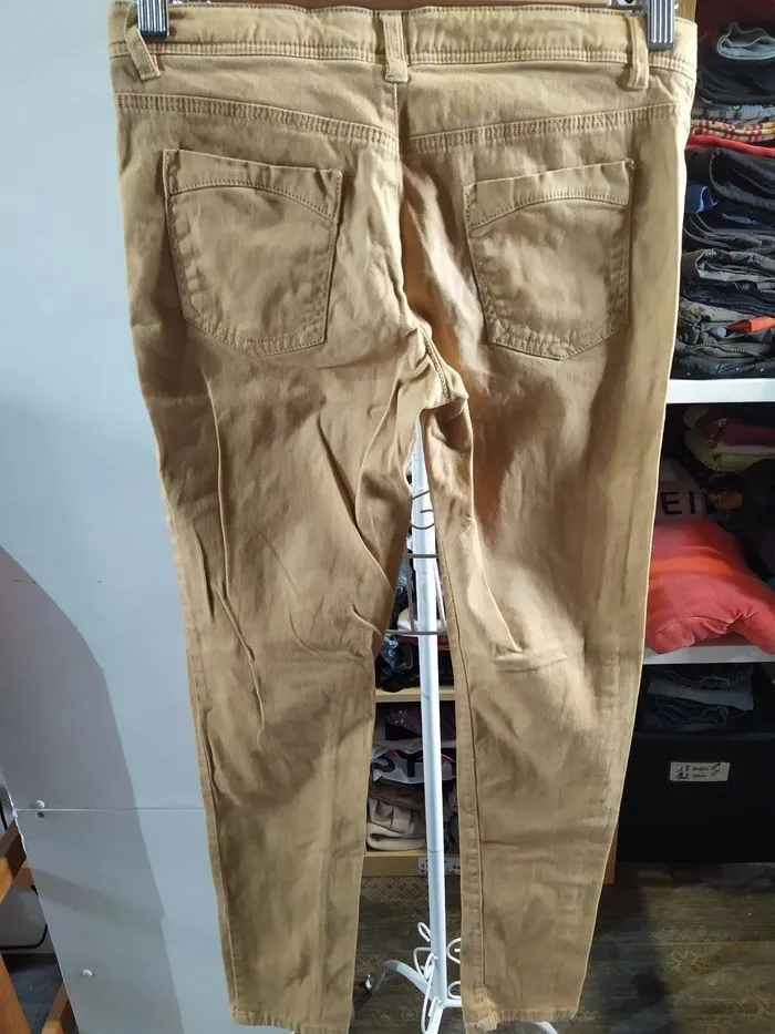 Pantalon toile moutarde - La Redoute - 14 ans  | Beebs