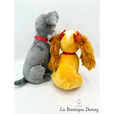 Peluche La belle et le clochard Noël Bisous Disney Store 2019 chiens nez aimanté