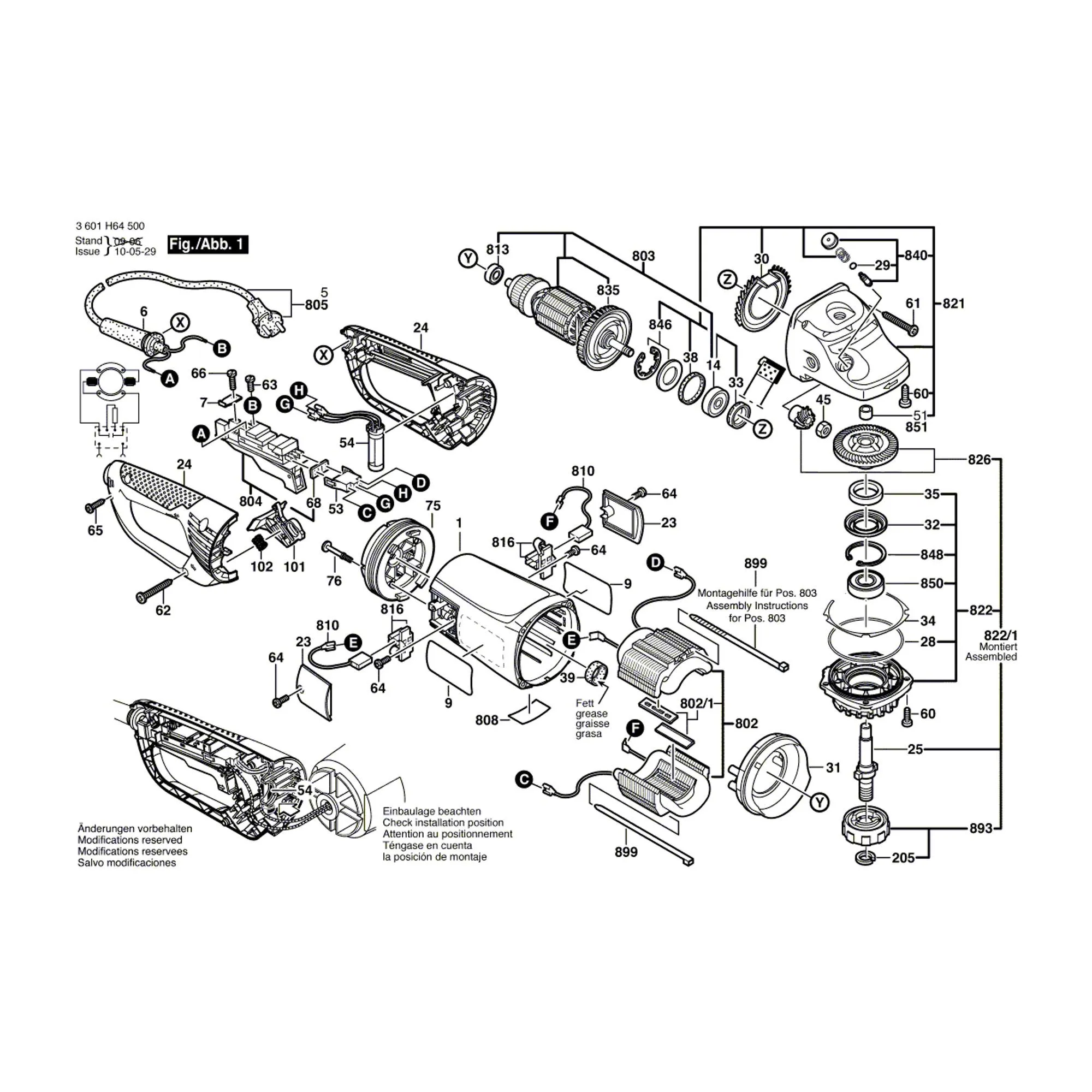 Pièces détachées Meuleuse BOSCH GWS 24-230 JVX 3601H64500