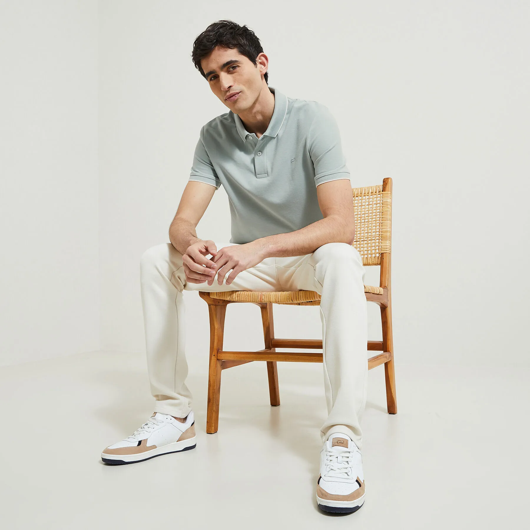 Polo manches courtes uni "le parfait by Jules" Vert clair | Jules