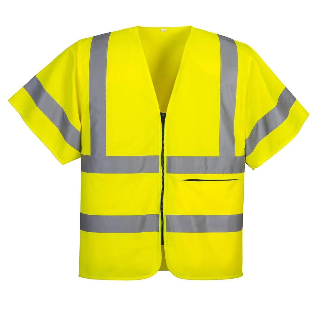 Portwest - Gilet zippé à demi-manches haute visibilité