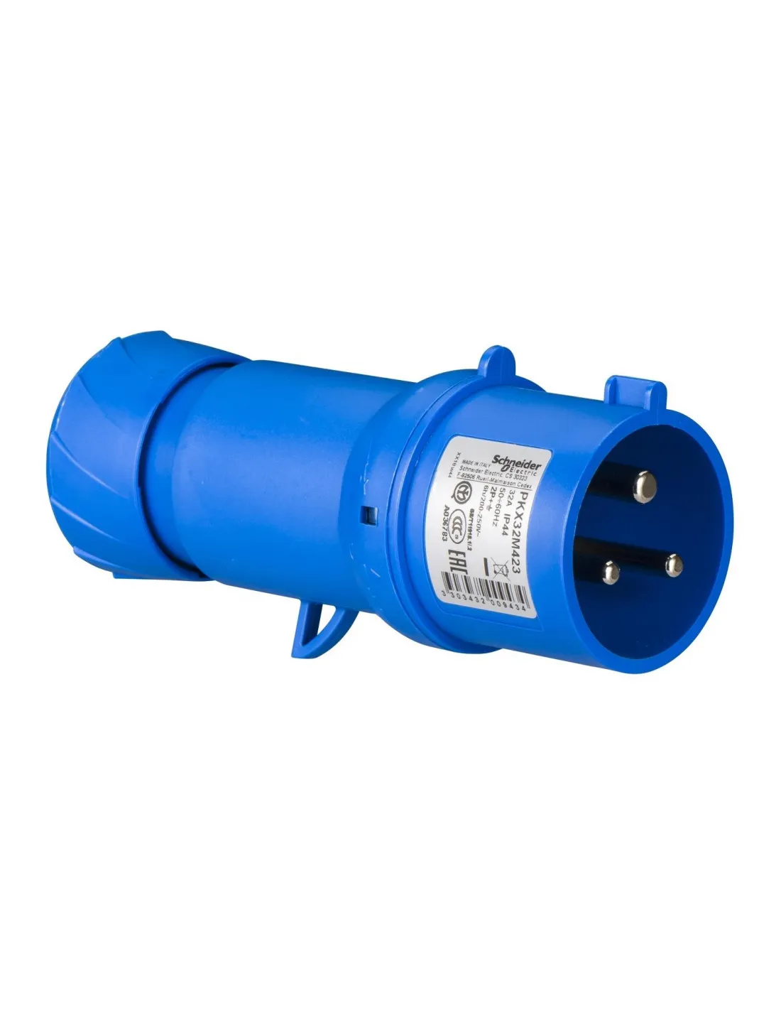 PratiKa fiche mobile industrielle droite 32 A 2P+T 200-250 V CA IP44 SCHNEIDER PKX32M423