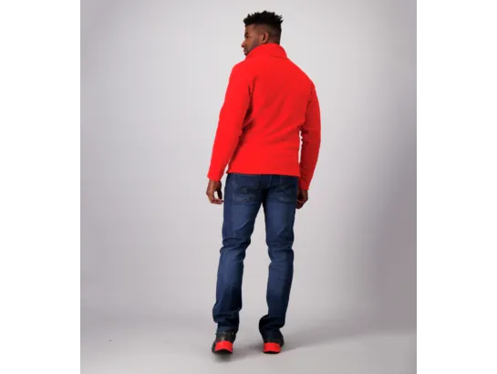 Red Work Zip-Up Fleece Jacket by Job + Würth MODYF