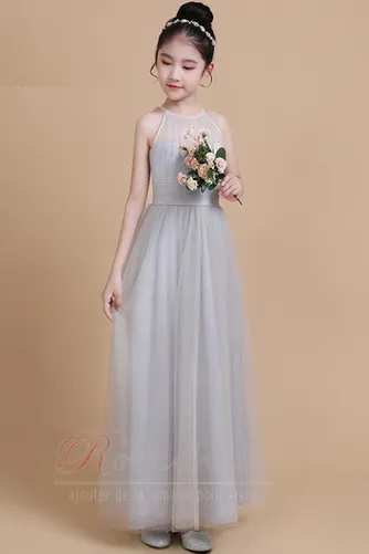 Robe fille tulle balançoire col ras du cou luxe
