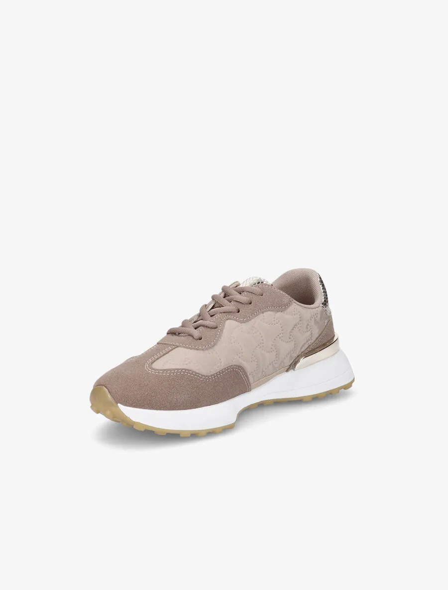 Running en suédine et tissu matelassé - Taupe