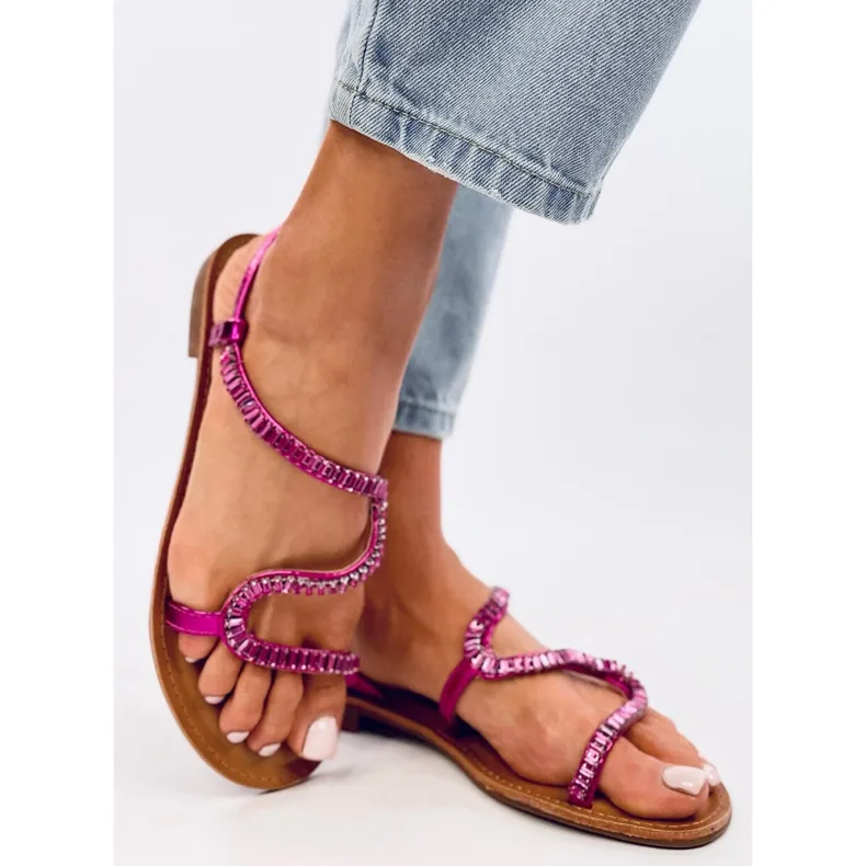 Sandales à cristaux Adani Fuchsia rose