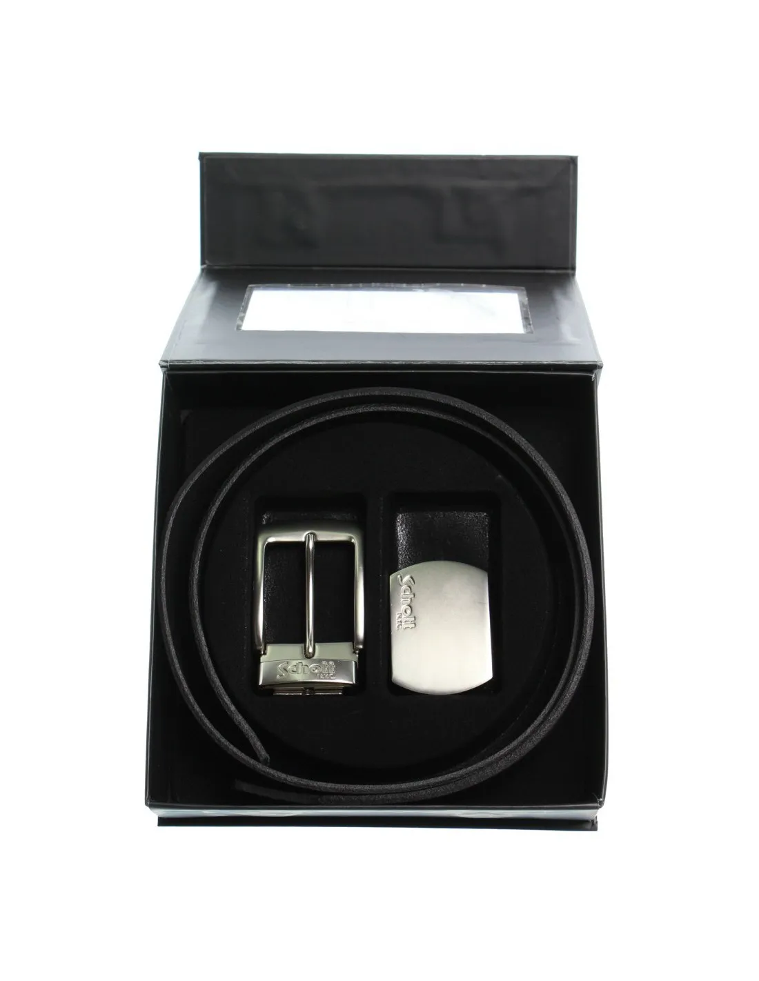 Schott cuir noir ceinture coffret ref_46165.