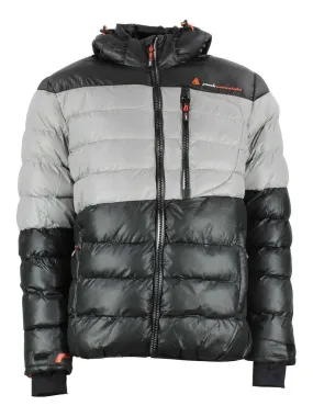 Ski Puffer Jacket for Men CAPTIN - PEAK MOUNTAIN - Black Grey