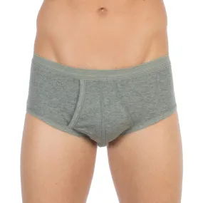 Slip 108 taille haute gris chiné, ouvert, pur coton hypoallergéniqu...