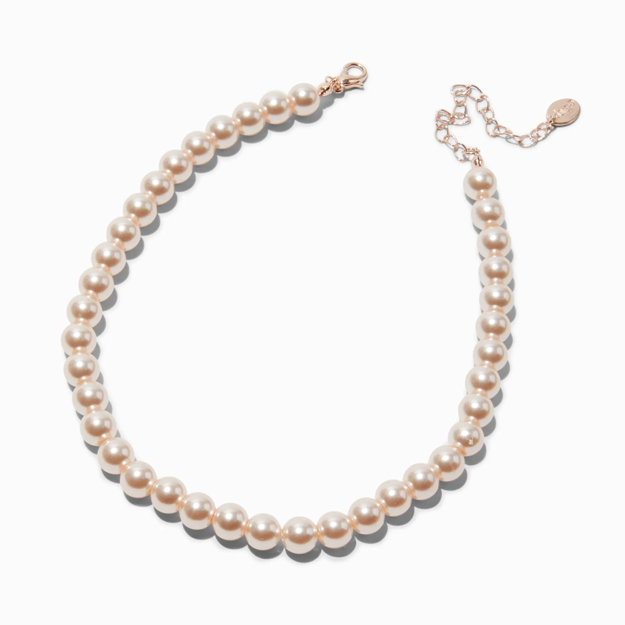 Soft Pink 8mm Imitation Pearl Choker.