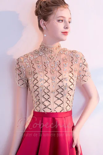 Spring Crystal Jeweled Floor-Length Ball Gown.