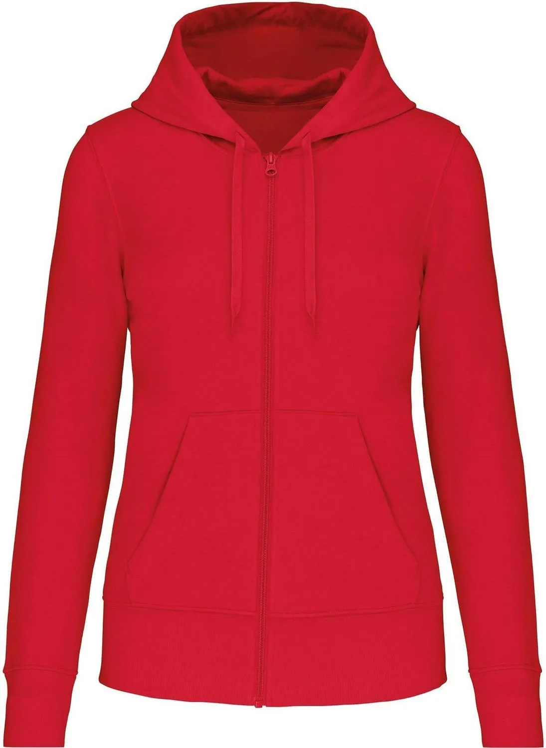 Eco-friendly zip-up hoodie - women - K4031 - red