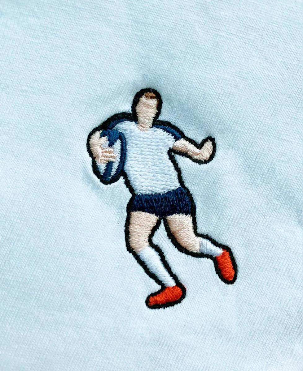 Embroidered Rugby Player Men's Sweatshirt