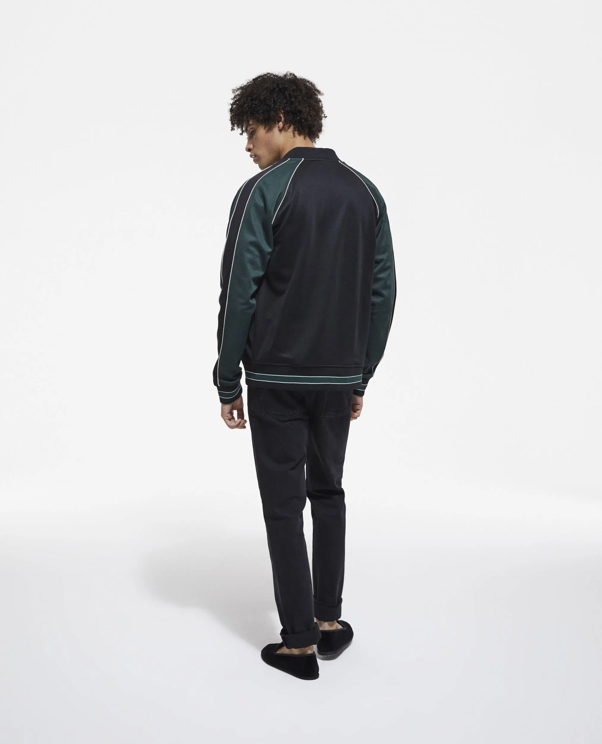 Two-tone zip-up hoodie