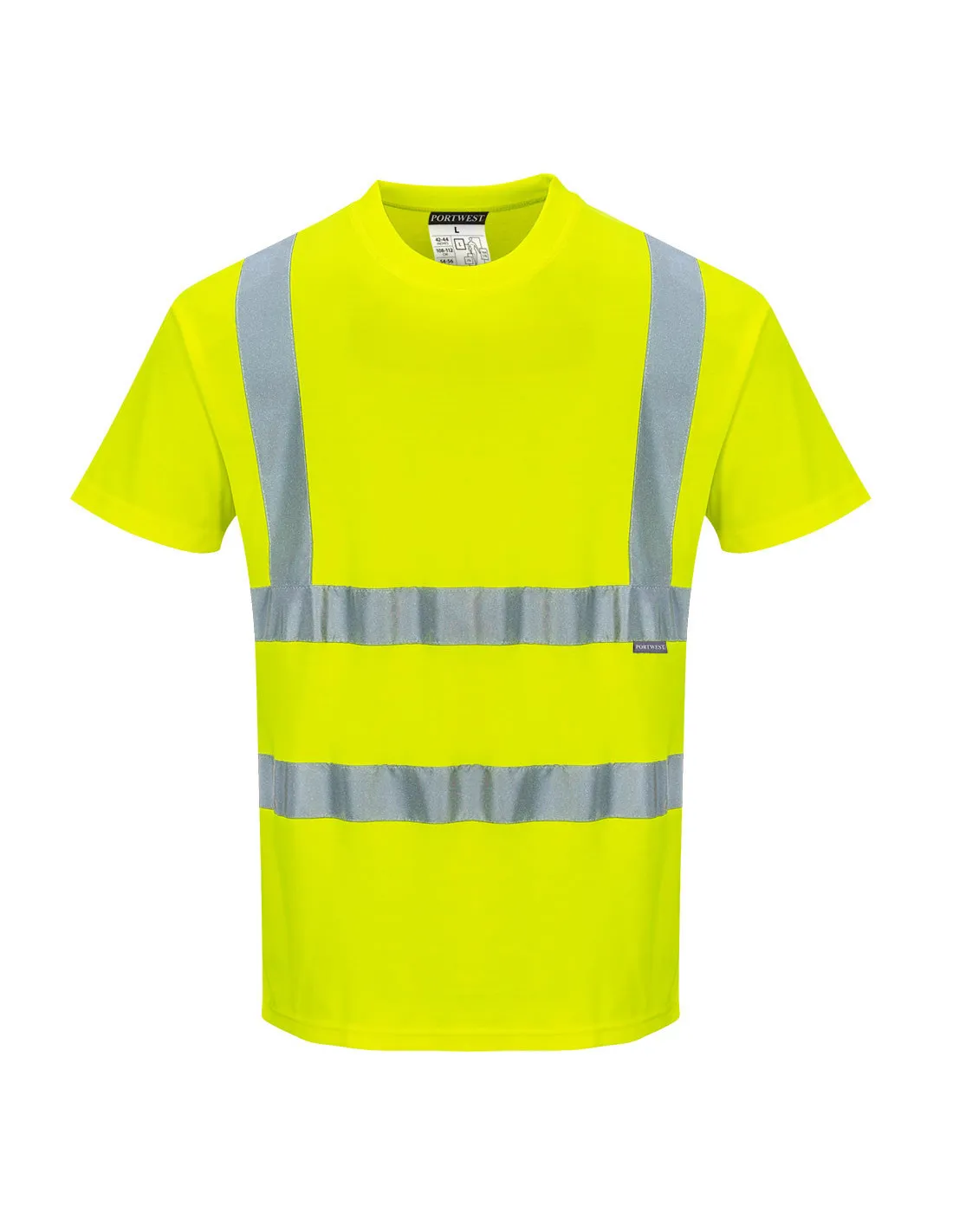 T-shirt Hi-vis MC coton comfort couleur : Jaune taille S - PORTWEST - - S170YERSPORTWEST