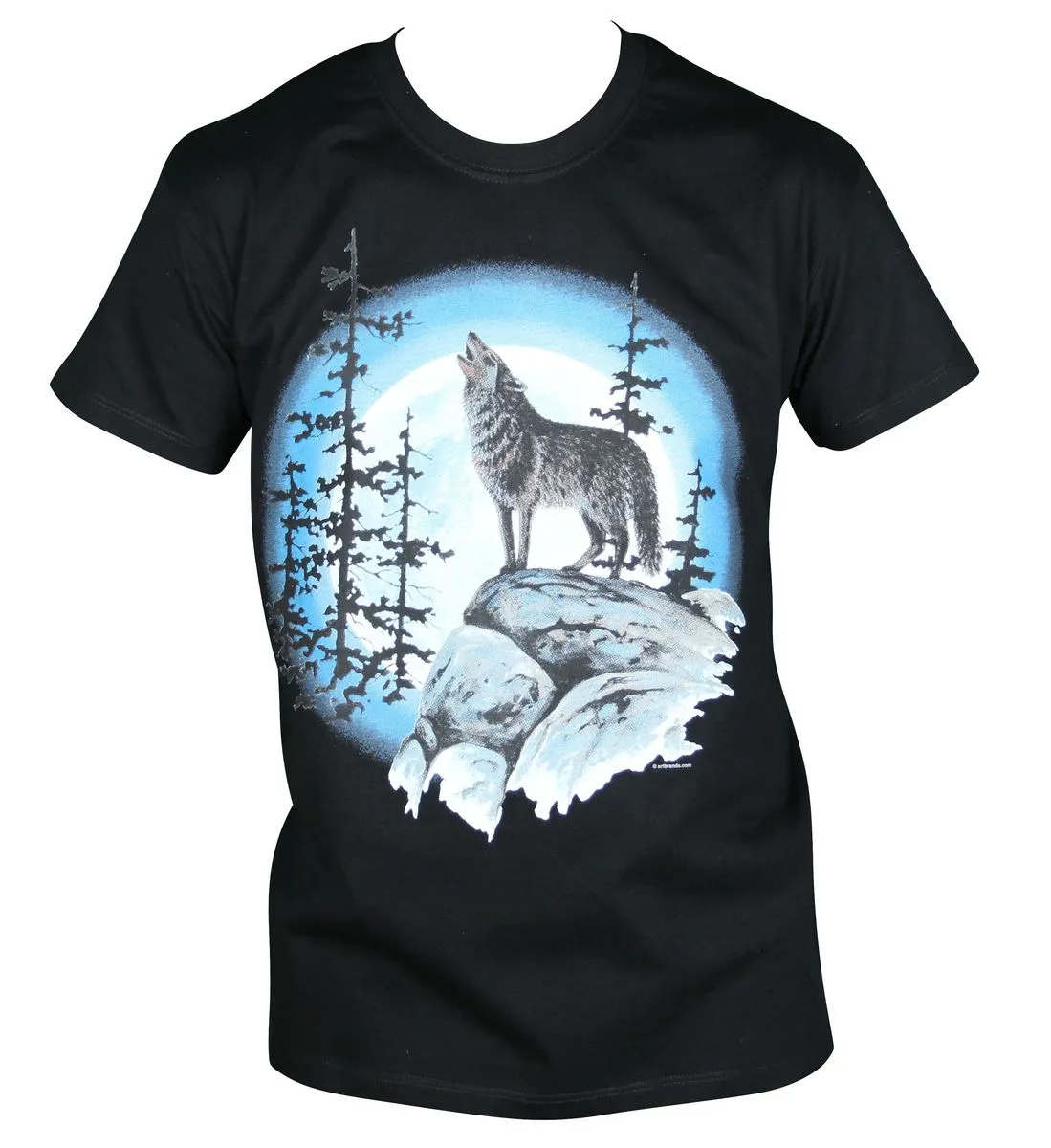T-shirt homme manches courtes - Loup - 6516 - noir 