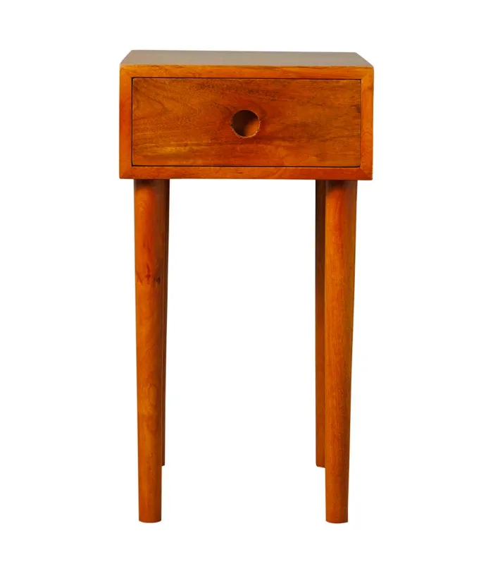Table de chevet en bois de manguier 1 tiroir 31x35x58cm