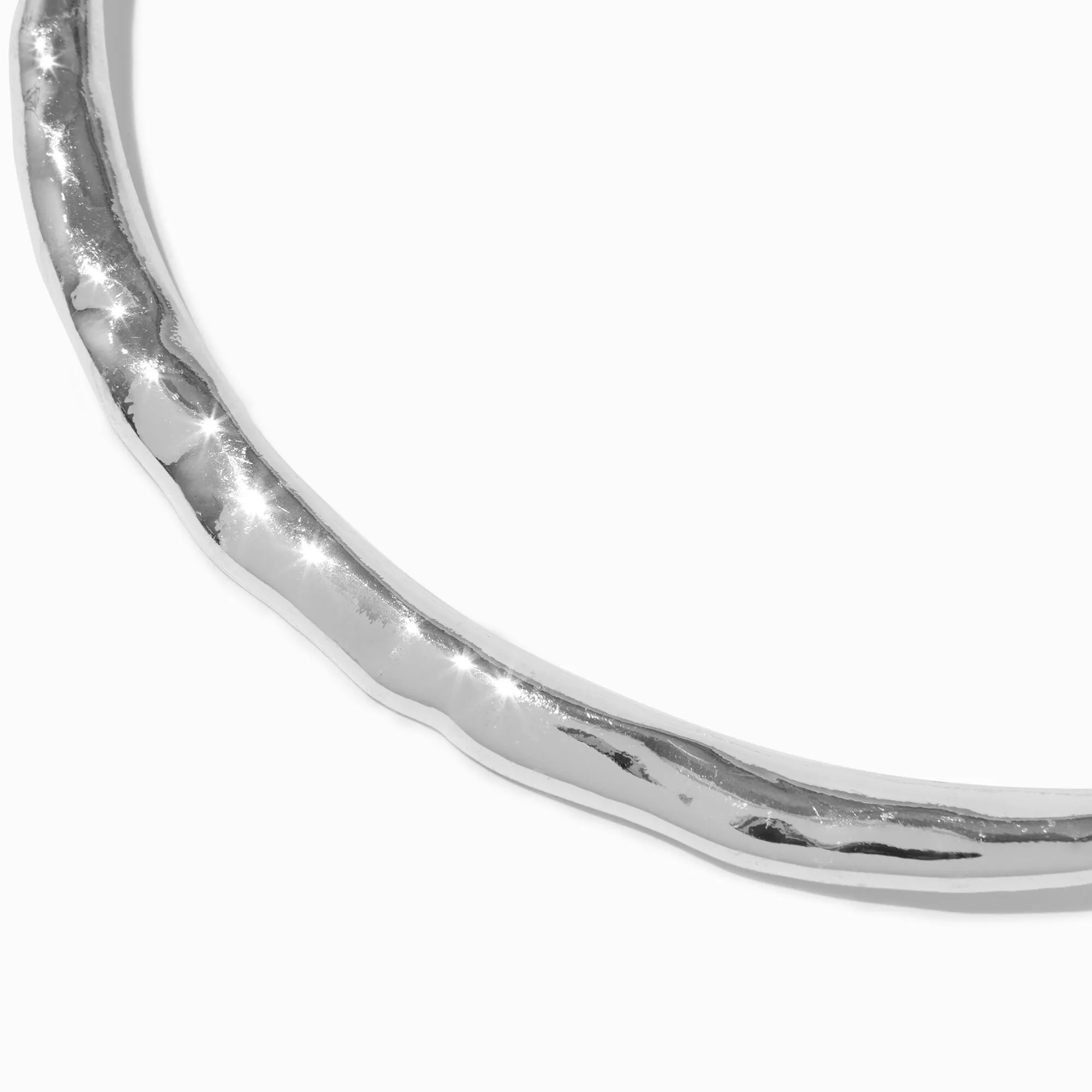 Textured Silver Choker Necklace