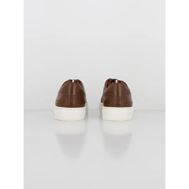 Tommy Hilfiger men's brown premium cupsole sneakers - Wimod.