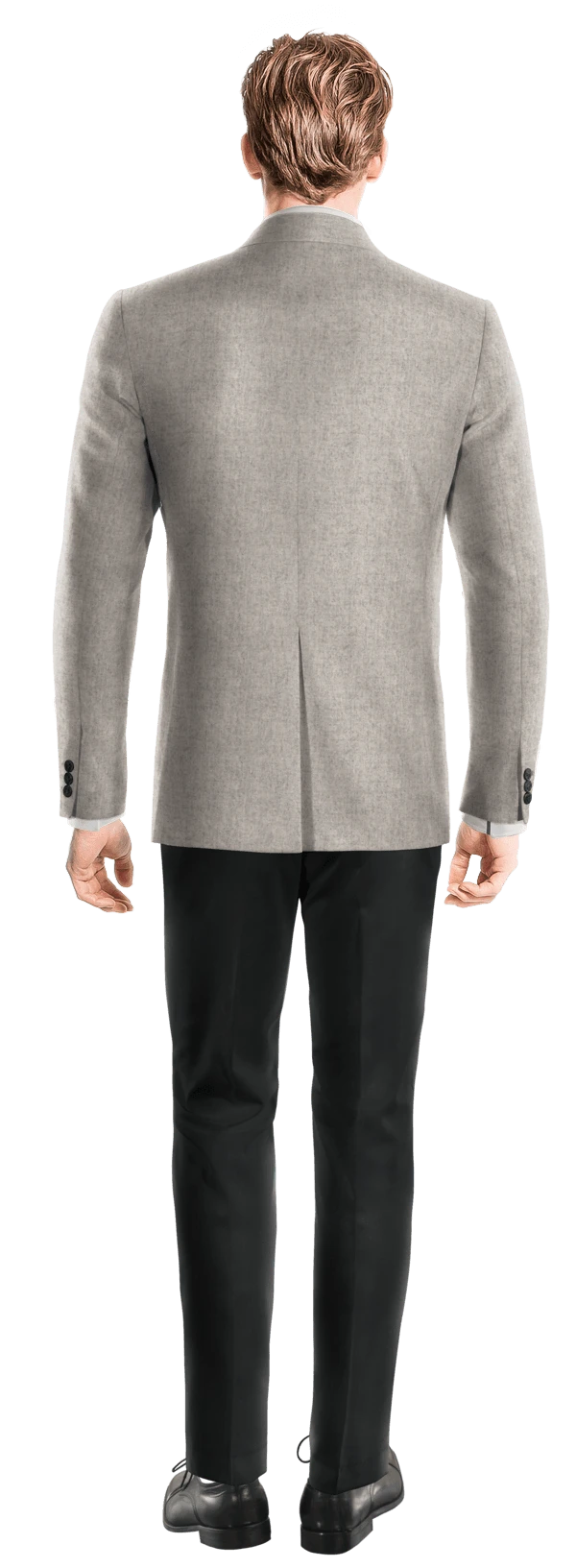 Gray Donegal Tweed Jacket with Wide Lapels
