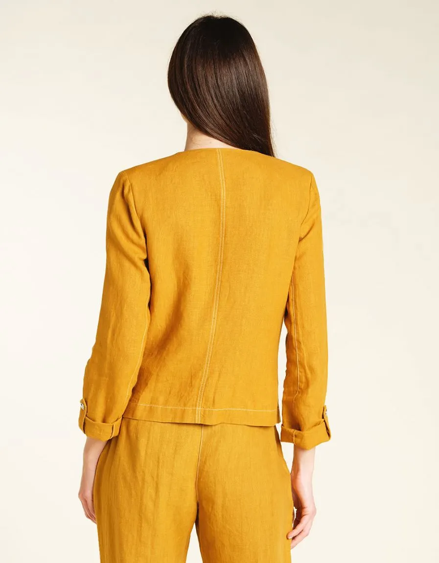 Veste lin safran 