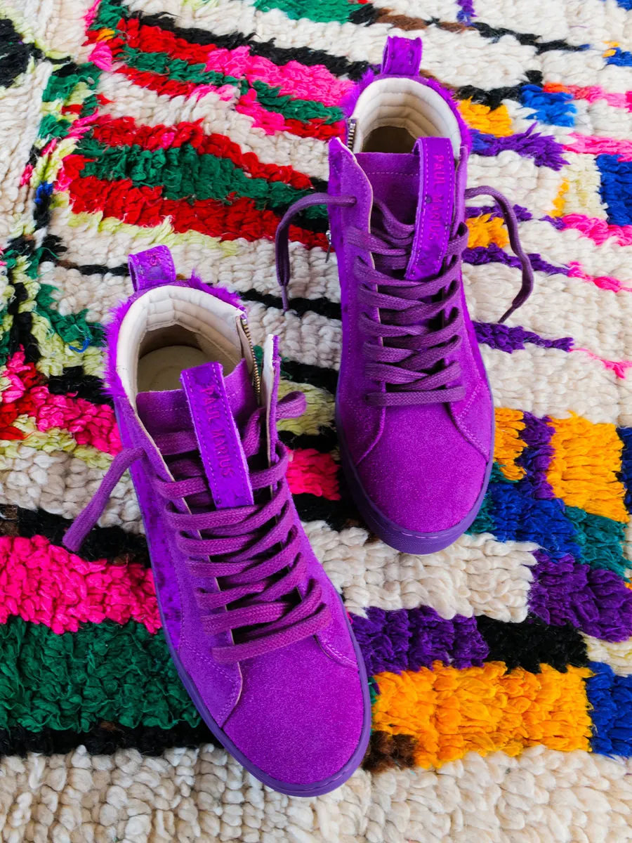 Violet Leather Baskets PM001 - Rodéo Trip - Zinzolin